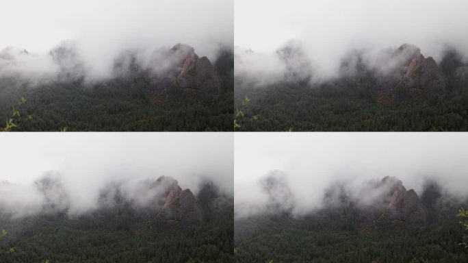 扎尕那山峰云雾水墨