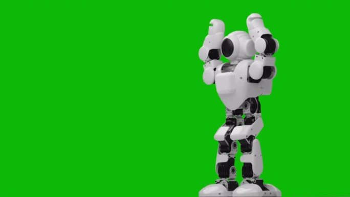 跳舞机器人。绿屏。