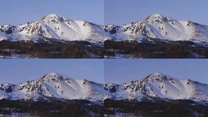 冬天的雪山景色。延时。