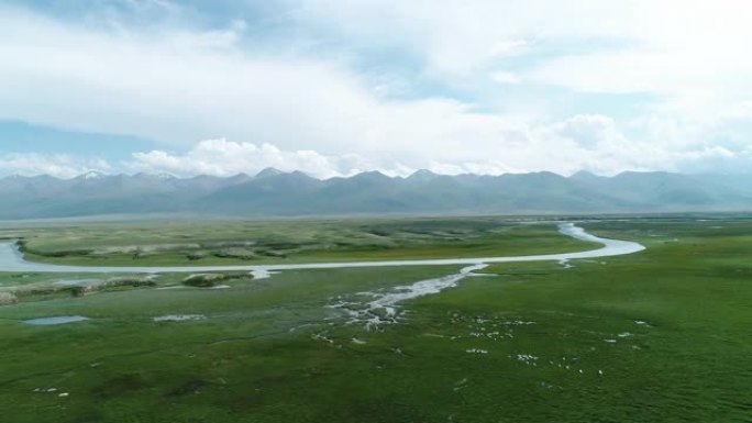 美丽的草原景观西北地区天山山脉生态湿地