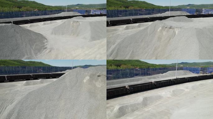 4k实拍 砂石堆场