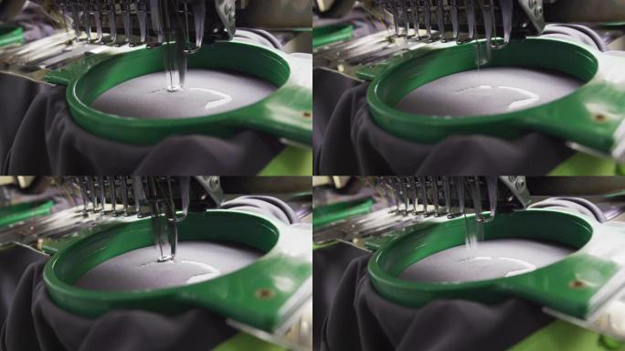 工厂制造服装的缝纫机