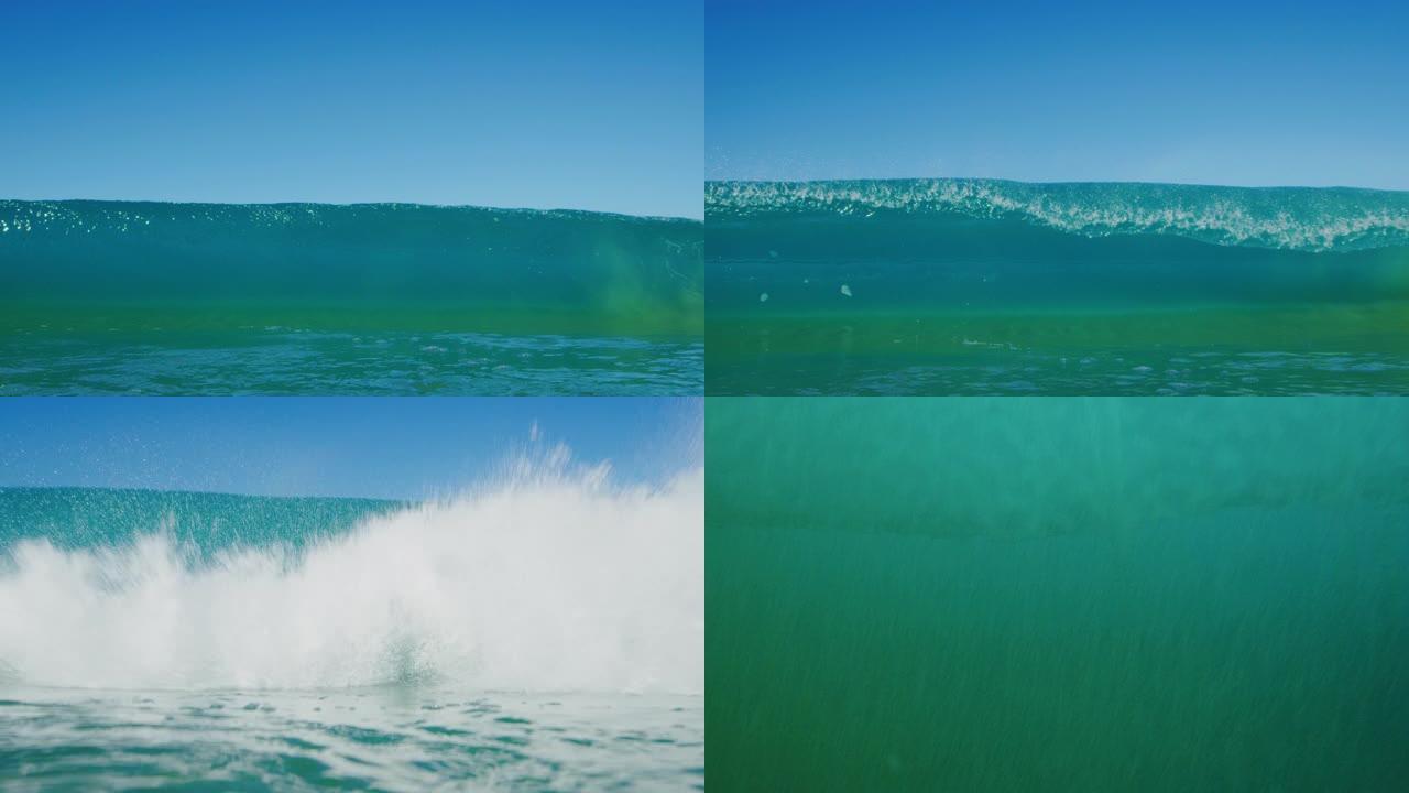 惊人的海浪破碎海浪大浪