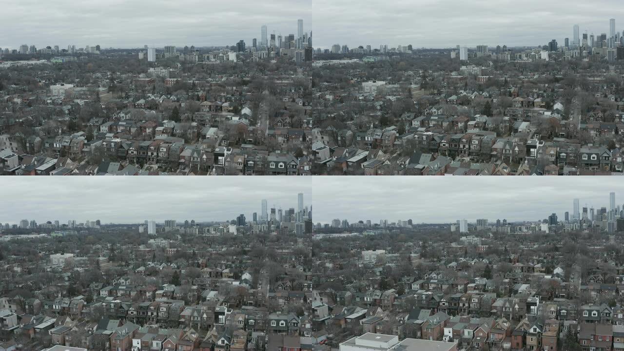 安大略省多伦多市一个社区的4k空中拍摄。