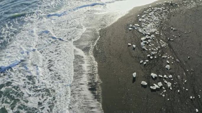 东冰岛钻石海滩鸟瞰图
