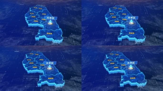 盐城市大丰区蓝色三维科技区位地图