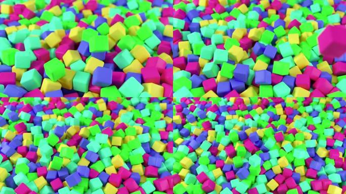 一堆抽象立方体的彩色背景