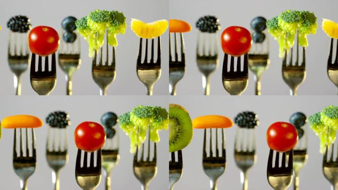 水果和蔬菜通常存在于素食中，低热量，新鲜和丰富多彩。典型的饮食: 西红柿，鲑鱼，花椰菜，卷心菜，蓝莓