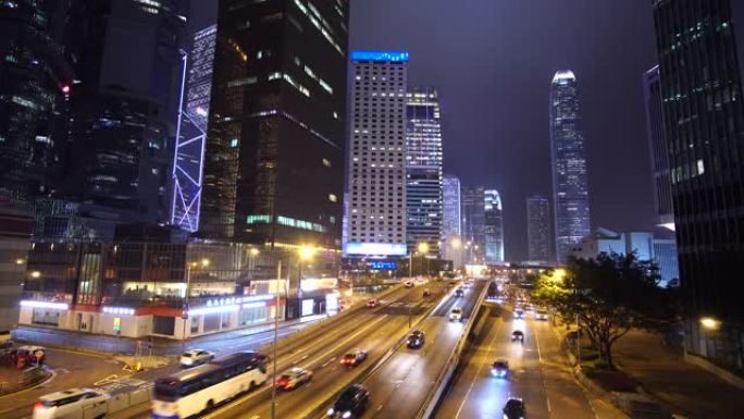 香港夜间城市街视频素材