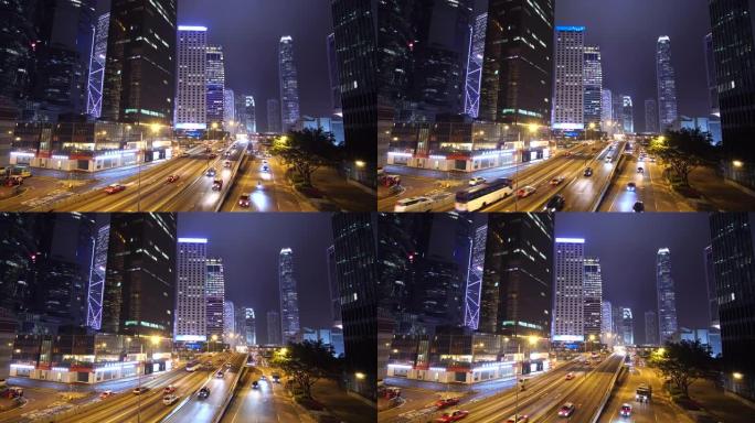 香港夜间城市街视频素材