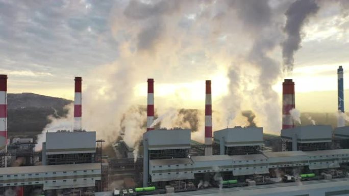 工业电厂管道用烟雾污染大气