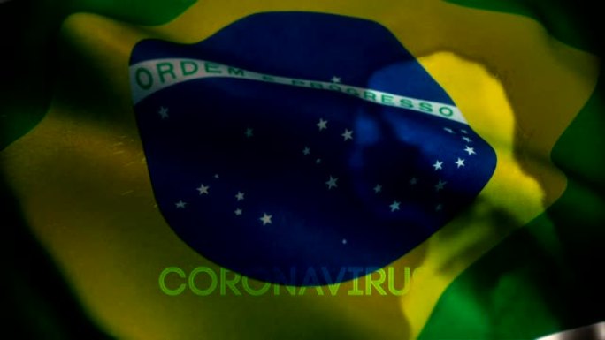 巴西国旗与女人打喷嚏覆盖。冠状病毒背景概念。
