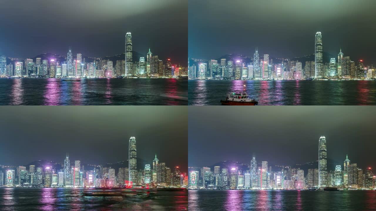 T/L ZI香港维多利亚港夜间全景