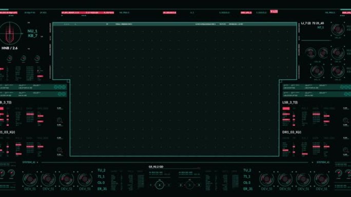 带有空白数字面板的数字接口，用于电影和有关未来，医学，警察的项目。