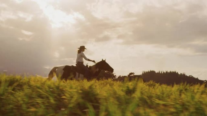 牛仔女郎骑马骑马女郎美女草原
