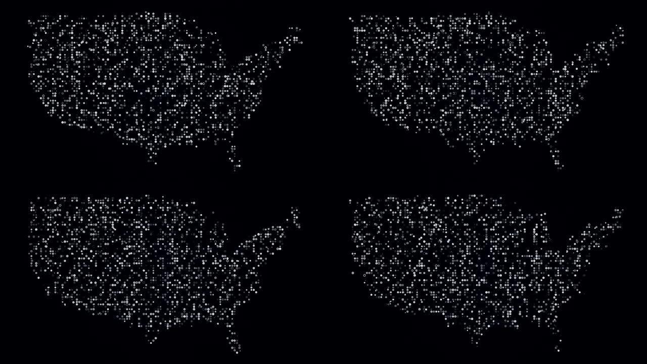 美国地图虚拟全息HUD