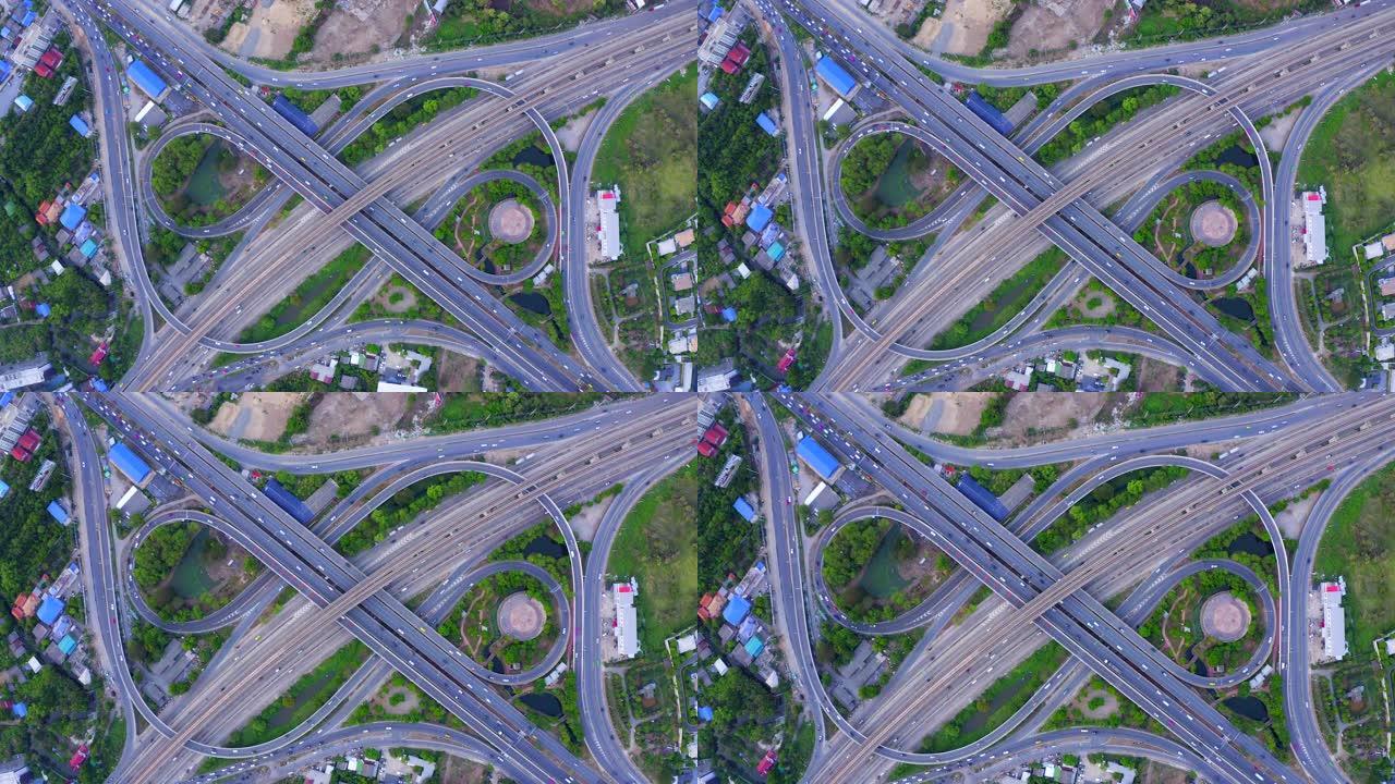俯视图公路与高速公路、高速公路与高速公路的详细交叉