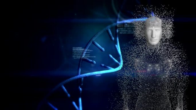 人体的DNA链人体三维动画全息科技