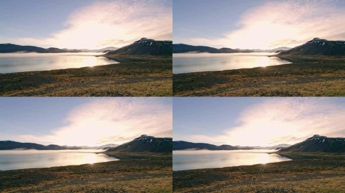 WS风景优美，宁静的山景和湖景，冰岛