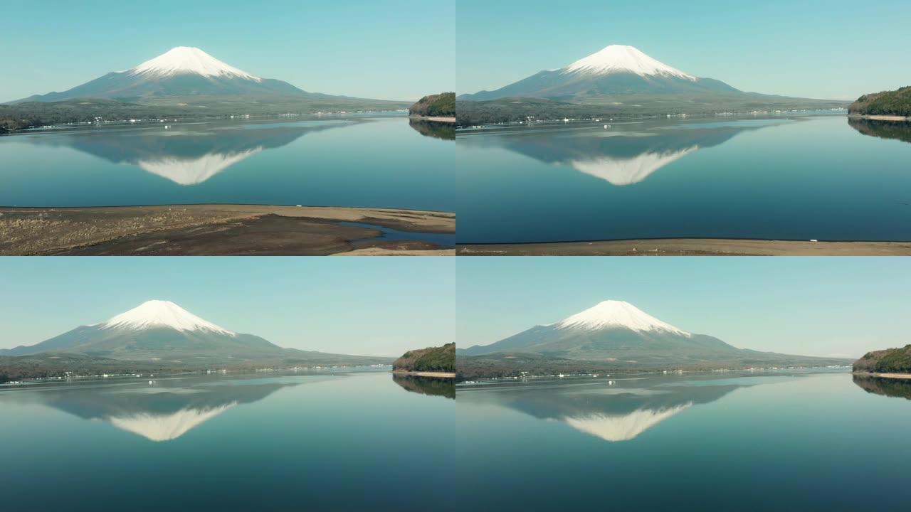 山中湖和富士山无人机拍摄