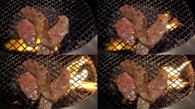 慢动作神户和牛牛肉烧烤烤肉
