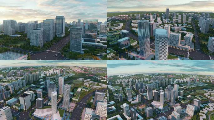 城市建筑生长动画