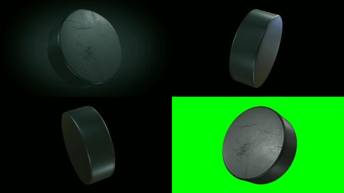 美丽的冰球打开黑色背景在循环3d动画绿屏阿尔法面具。主动运动概念。