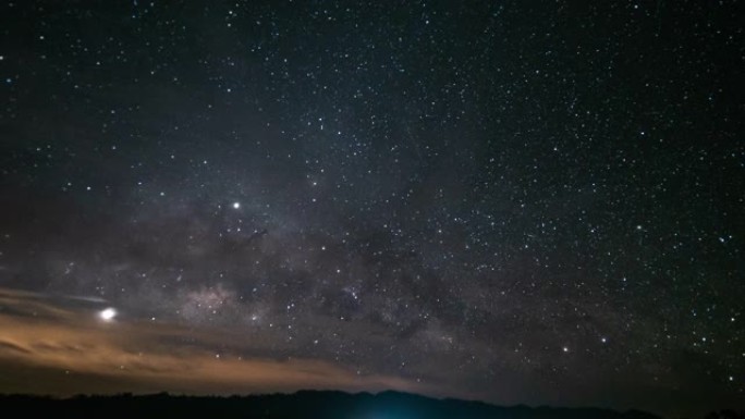 星夜时间流逝银河星空时光飞逝天际线