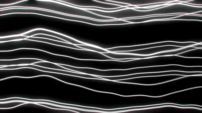 抽象的霓虹波浪线。