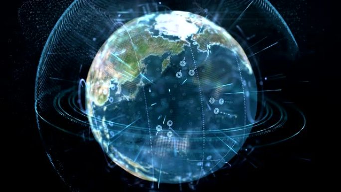 未来的高科技星球蓝色星球数字地区科技地球