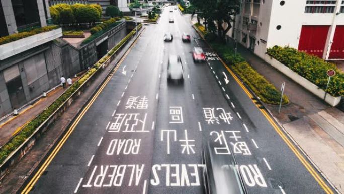 香港道路与交通车的时间流逝