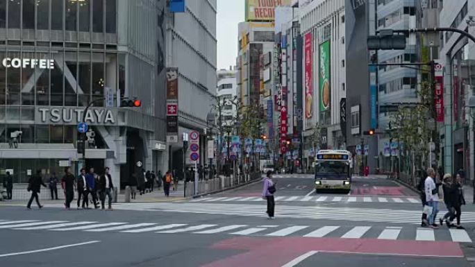 4k延时拍摄日本东京涩谷穿越的多莉。