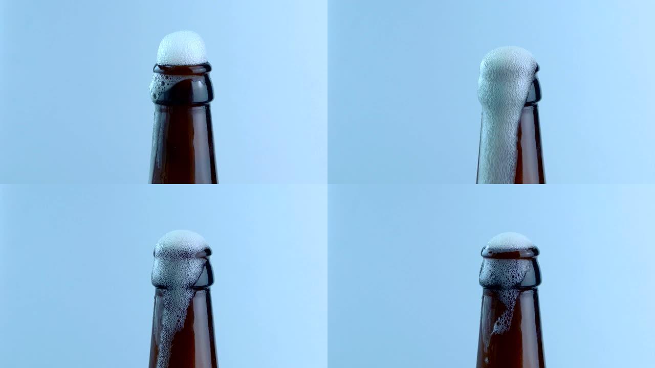 啤酒被打开和泡沫