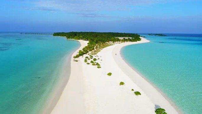 WS风景鸟瞰图田园诗般的热带海滩和海景，马尔代夫