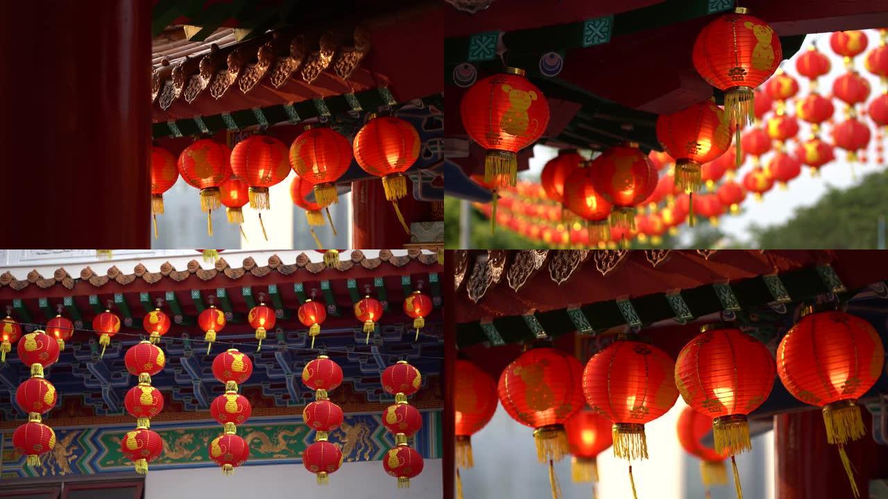 农历新年期间的中国灯笼