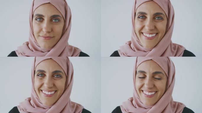 一个幸福的穆斯林妇女的肖像