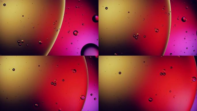抽象五颜六色的水中油滴