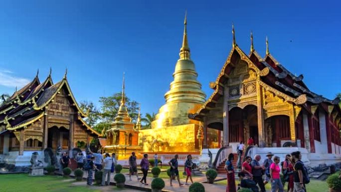 泰国清迈时光游游客Wat Phra Sing Temple