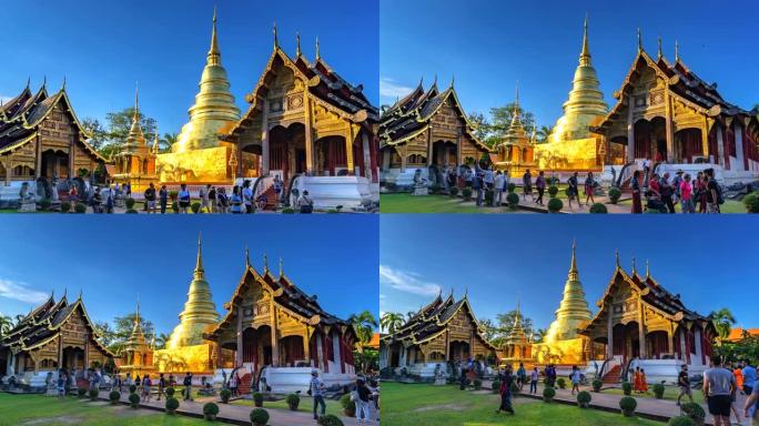 泰国清迈时光游游客Wat Phra Sing Temple