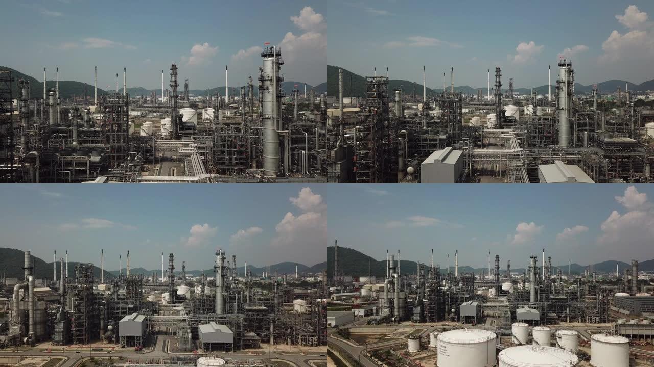 炼油厂鸟瞰图炼油厂航拍化工厂工业园