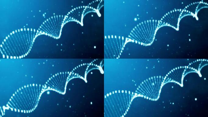 来自带有烟雾的蓝色背景上的二进制代码的DNA