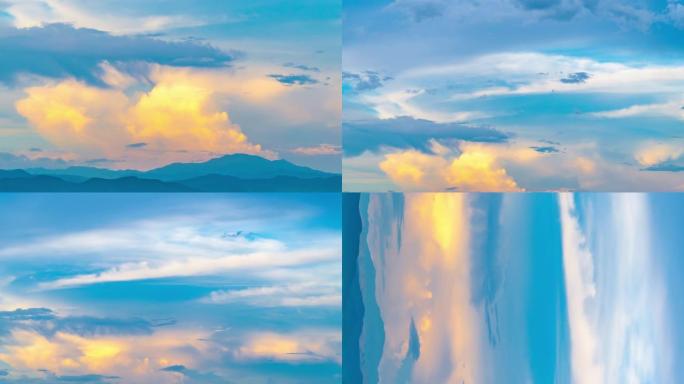 提拉兰清迈的彩色云天与山脉的时光倒流