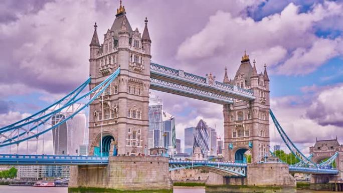 英国伦敦塔桥和金融区