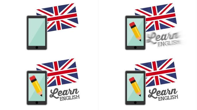 带学习英语动画的智能手机