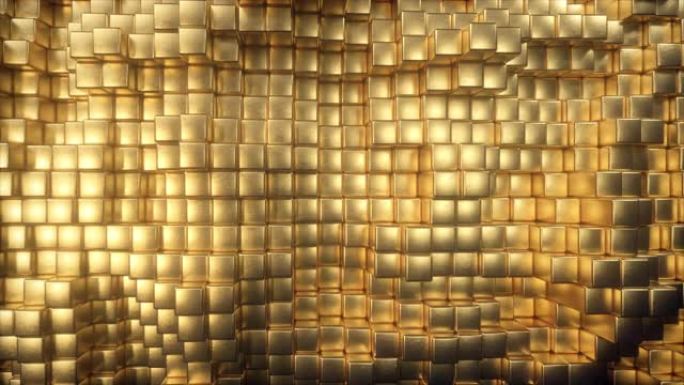 美丽的抽象金色立方体