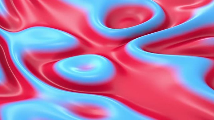 红色和浅蓝色移动液体抽象现代背景