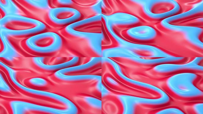红色和浅蓝色移动液体抽象现代背景