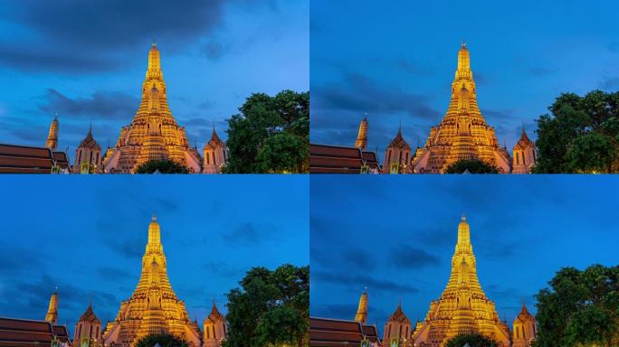 4K时间流逝的Wat Arun，曼谷，泰国