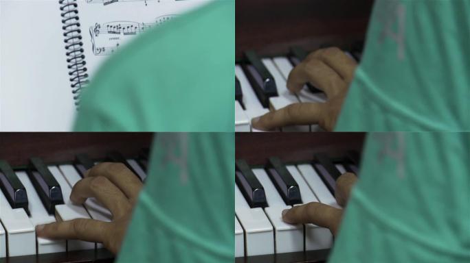 音乐学校的钢琴课，老师和学生。