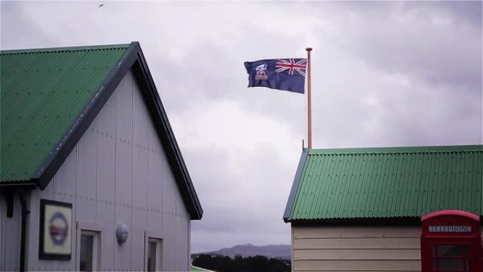 斯坦利港的福克兰群岛国旗。